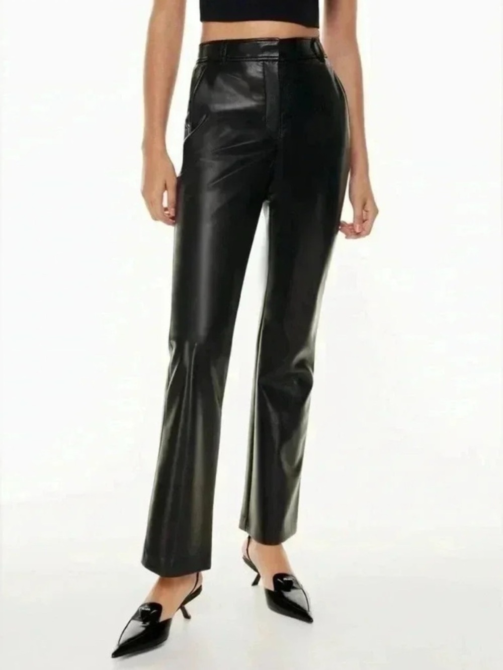 Babaton Aritzia Black Vegan Leather Pants